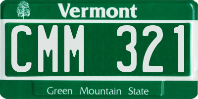 VT license plate CMM321