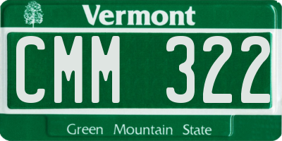 VT license plate CMM322