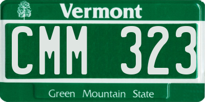 VT license plate CMM323
