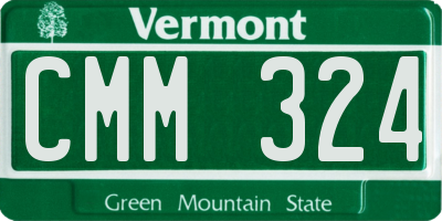 VT license plate CMM324