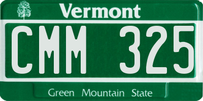 VT license plate CMM325