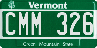 VT license plate CMM326