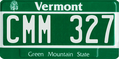 VT license plate CMM327