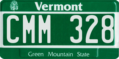 VT license plate CMM328