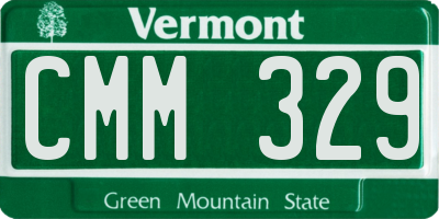 VT license plate CMM329