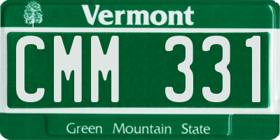 VT license plate CMM331
