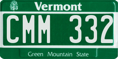 VT license plate CMM332