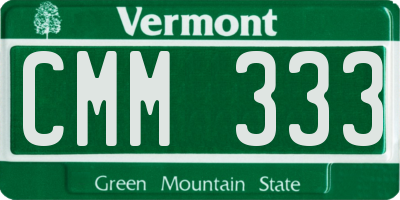 VT license plate CMM333