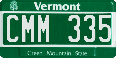 VT license plate CMM335