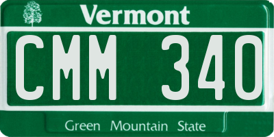 VT license plate CMM340
