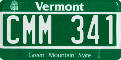 VT license plate CMM341