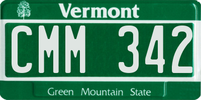 VT license plate CMM342