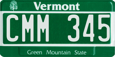 VT license plate CMM345
