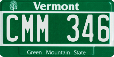 VT license plate CMM346