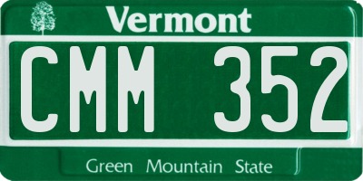 VT license plate CMM352