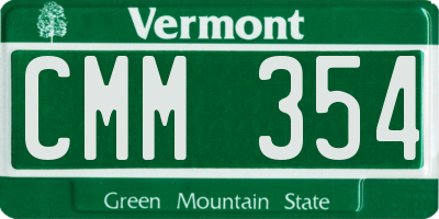 VT license plate CMM354
