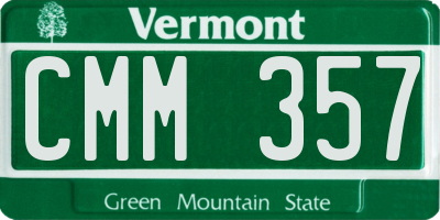 VT license plate CMM357