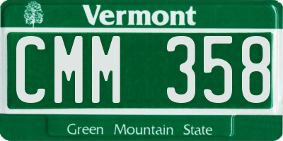 VT license plate CMM358