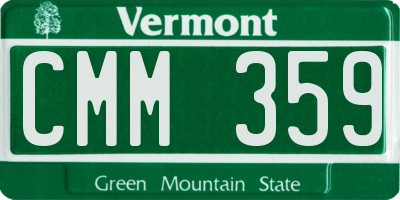 VT license plate CMM359