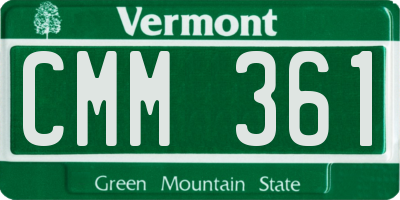 VT license plate CMM361
