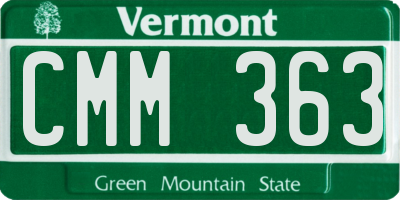 VT license plate CMM363