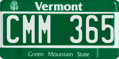 VT license plate CMM365