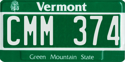 VT license plate CMM374