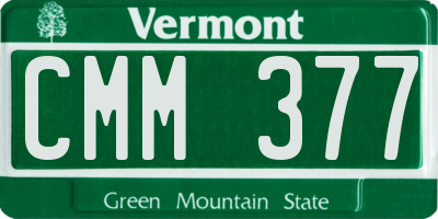 VT license plate CMM377