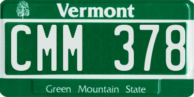 VT license plate CMM378