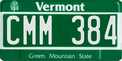 VT license plate CMM384