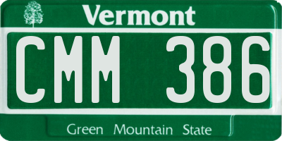 VT license plate CMM386