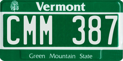 VT license plate CMM387