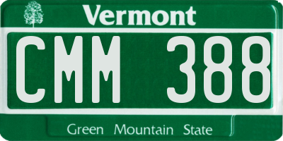VT license plate CMM388