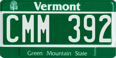VT license plate CMM392