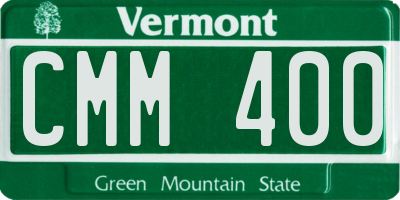 VT license plate CMM400