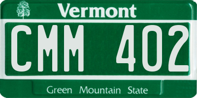 VT license plate CMM402