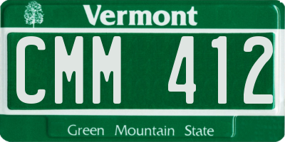 VT license plate CMM412