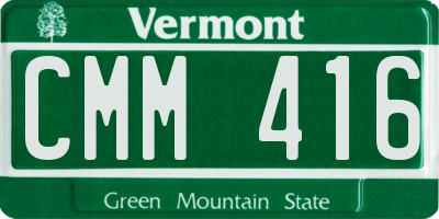 VT license plate CMM416