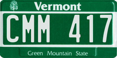 VT license plate CMM417