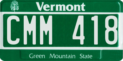 VT license plate CMM418