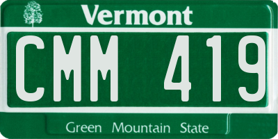 VT license plate CMM419