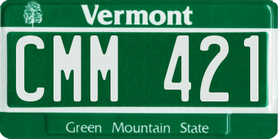 VT license plate CMM421