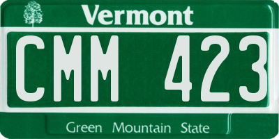 VT license plate CMM423