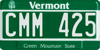 VT license plate CMM425
