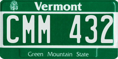 VT license plate CMM432