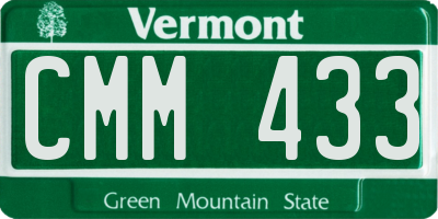 VT license plate CMM433