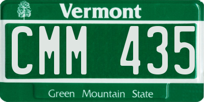 VT license plate CMM435