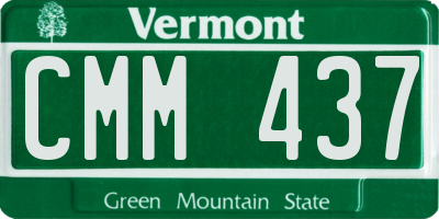 VT license plate CMM437
