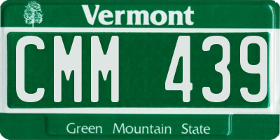 VT license plate CMM439