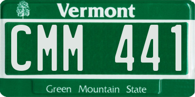 VT license plate CMM441